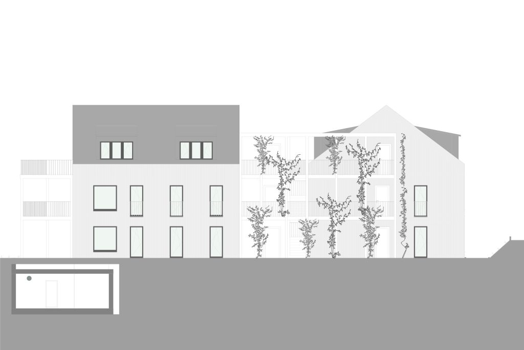 Überbauung «Sagi», Haus 3 + 4, Fassade Ost
