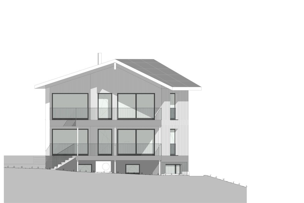 Zweifamilienhaus Blauen, Fassade Süd