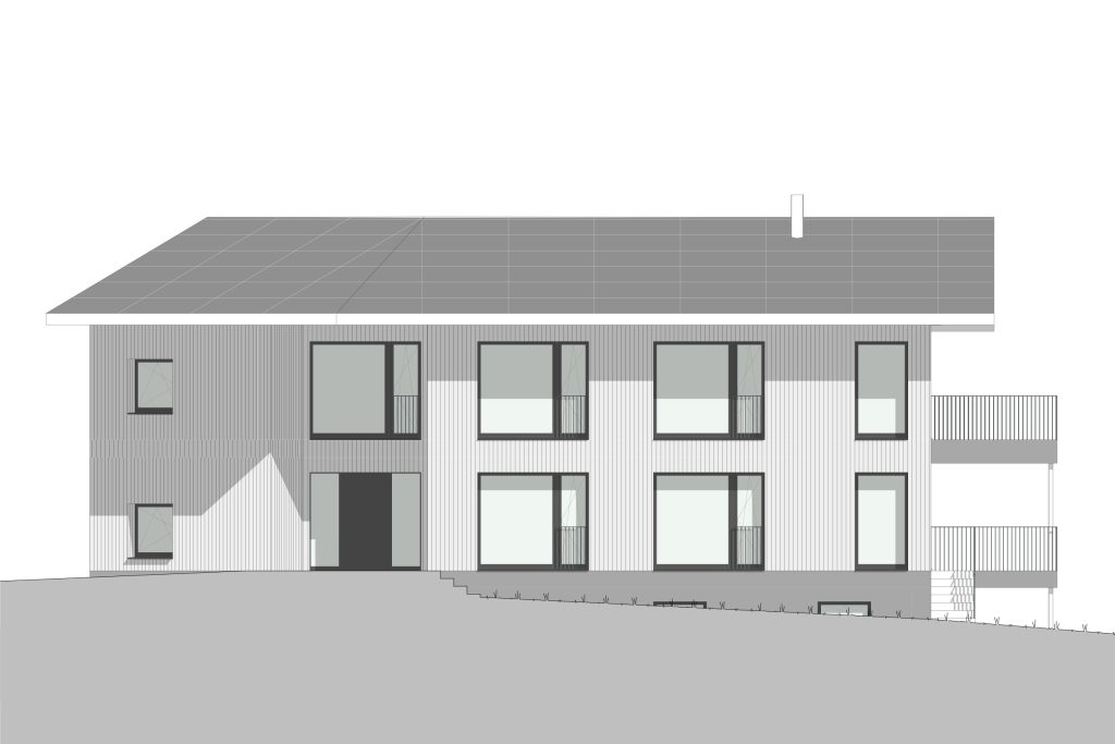 Zweifamilienhaus Blauen, Fassade West
